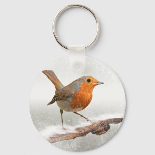 Winter Robin Redbreast Key Ring