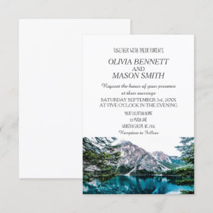 Winter Rocky Mountain Lake Country Wedding Invitation