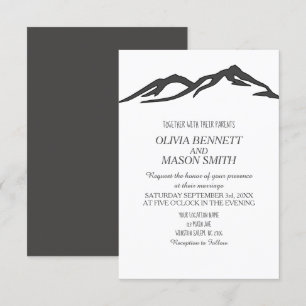 Winter Rocky Mountain Lake Country Wedding Invitation