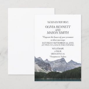 Winter Rocky Mountain Lake Country Wedding Invitation