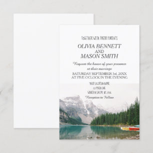 Winter Rocky Mountain Lake Country Wedding Invitation