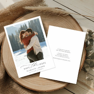 Winter Romantic Western Wedding Photo Save The Date