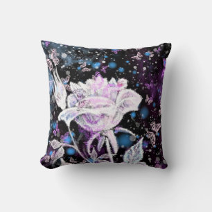 Winter Rose and Butterflies - Beautiful Cushion