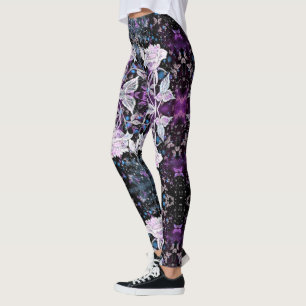 Winter Rose and Butterflies - Beautiful - Leggings