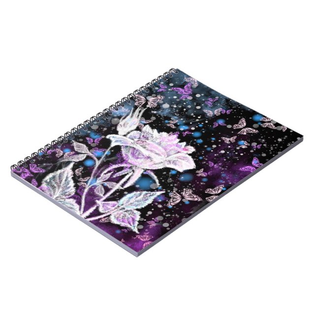 Winter Rose and Butterflies - Beautiful - Notebook (Left Side)