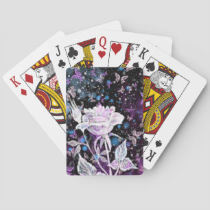 Winter Rose and Butterflies - Beautiful Playing Cards