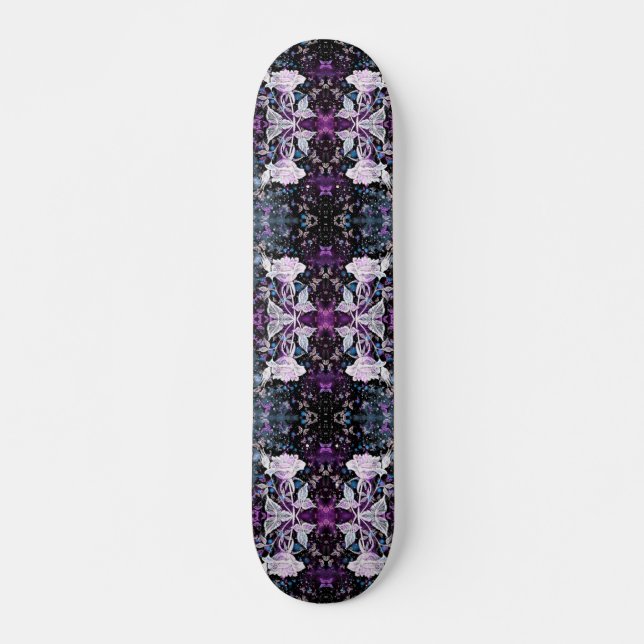 Winter Rose and Butterflies - Beautiful - Skateboard (Front)