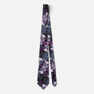 Winter Rose and Butterflies Neck Tie