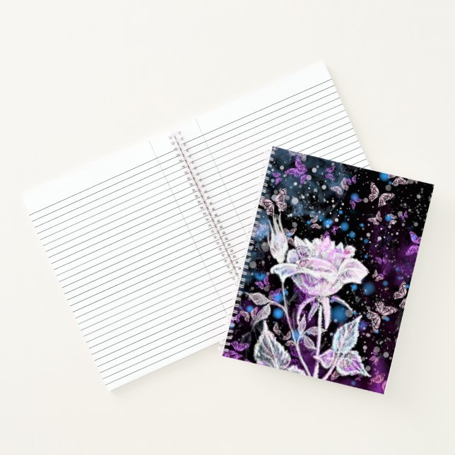 Winter Rose and Butterflies Notebook (Inside)