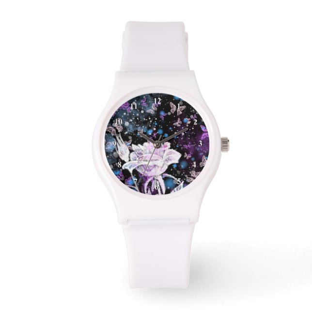 Winter Rose and Butterflies Watch (Front)