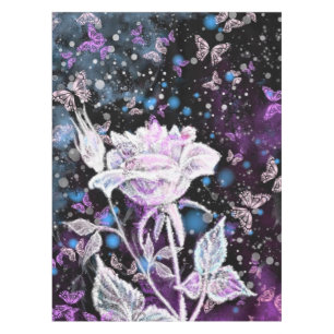 Winter Rose and Butterfly Tablecloth