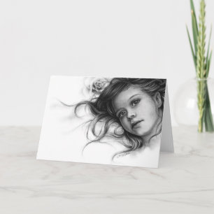 Winter Rose Child Greeting Card