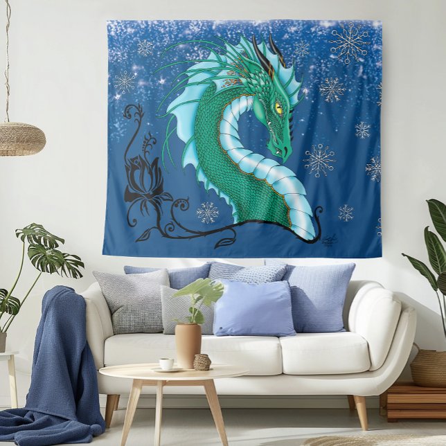 Winter Rose Dragon Tapestry (Creator Uploaded)