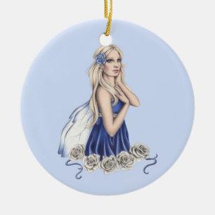 Winter Rose Fairy Ornament