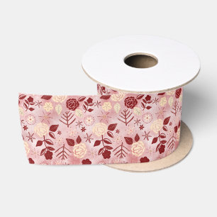 Winter rose satin ribbon