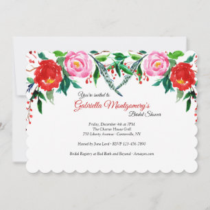 Winter Roses Bridal Shower Invitation