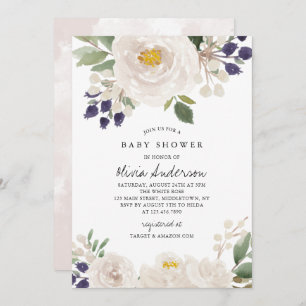 Winter Roses Gorgeous Baby Shower Invitation