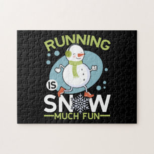 Winter Runner - Running is Snow Much Fun Jigsaw Puzzle