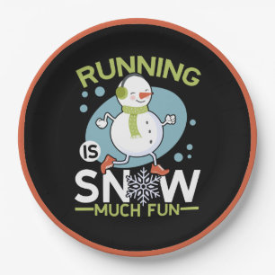 Winter Runner - Running is Snow Much Fun Paper Plate