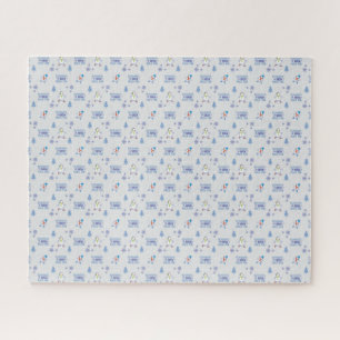 Winter Running - Snowman Christmas Tree Jigsaw Puzzle