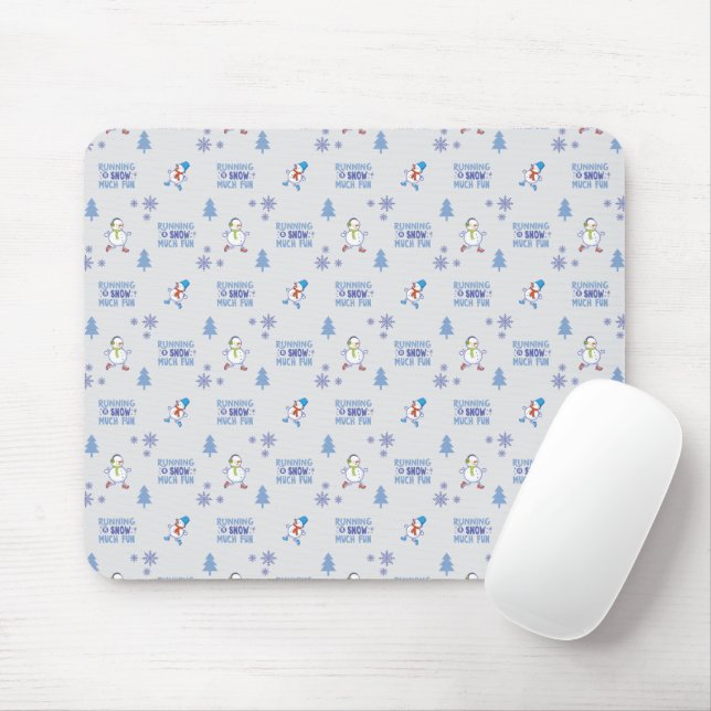 Winter Running - Snowman Christmas Tree Mouse Mat (With Mouse)