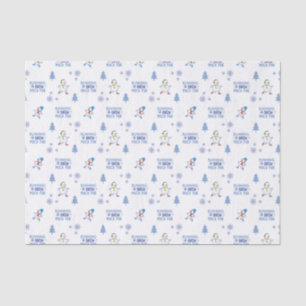 Winter Running - Snowman Christmas Tree Tissue Paper