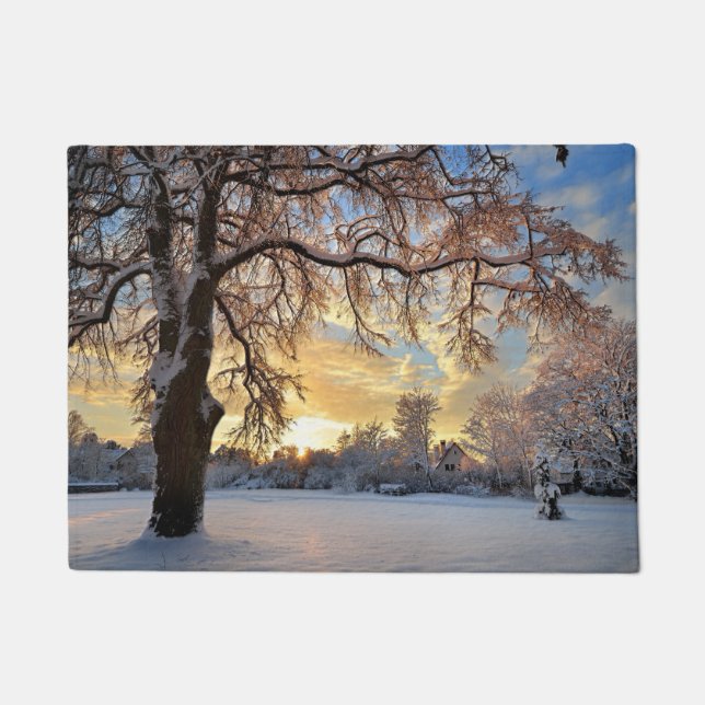 Winter Rural Landscape at Sunset Doormat (Front)