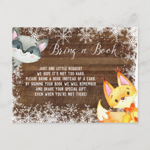 Winter Rustic Animal Woodland Books for Baby Card