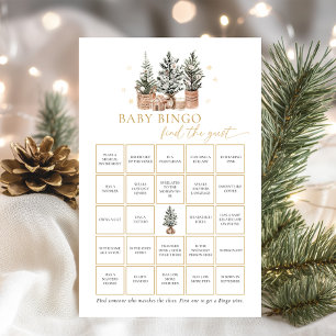 Winter Rustic Baby Bingo Find The Guest Game