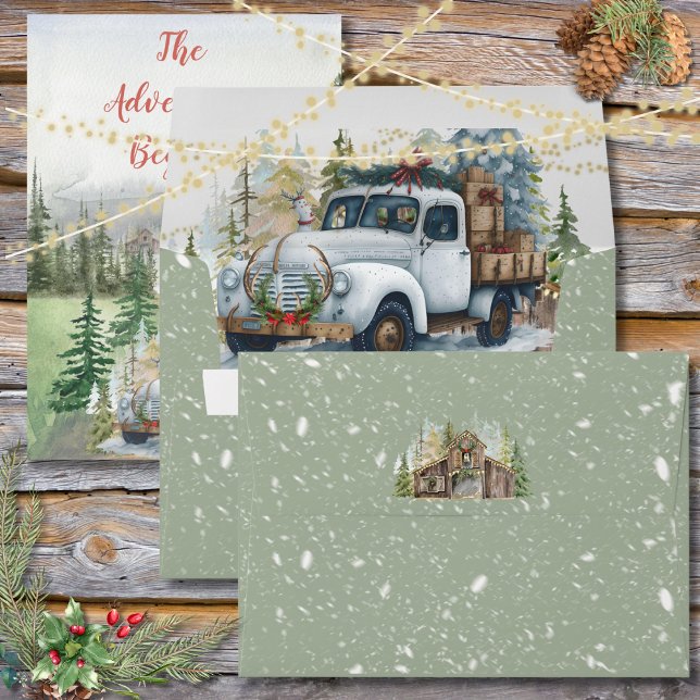Winter Rustic Barn in Evergreen Forest Envelope (Creator Uploaded)