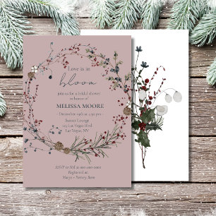 Winter Rustic Boho Love Is In Bloom Bridal Shower  Invitation