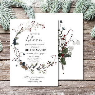 Winter Rustic Boho Love Is In Bloom Bridal Shower Invitation