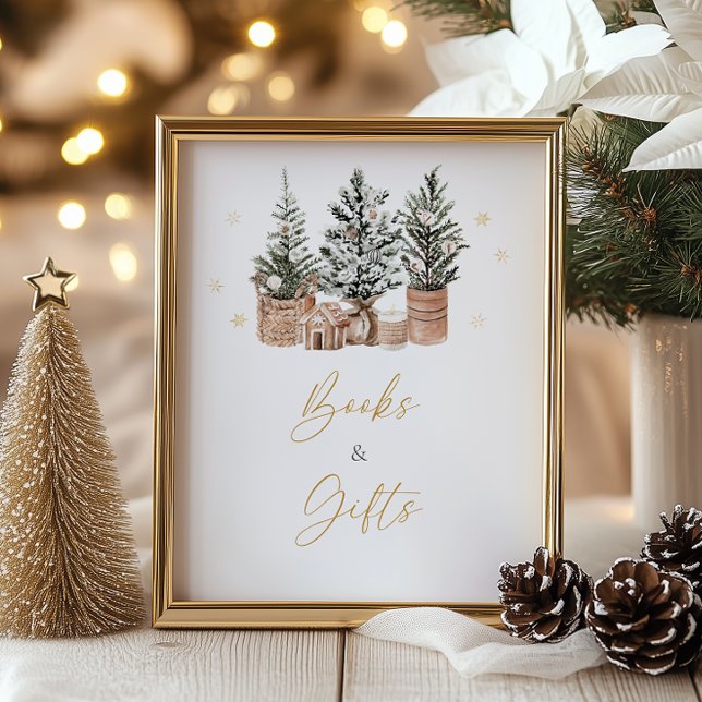 Winter Rustic Christmas Trees Books and Gifts Poster (Creator Uploaded)