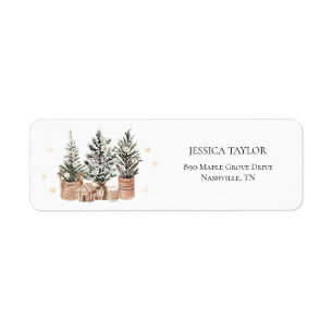 Winter Rustic Christmas Trees Return Address