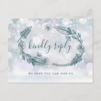 Winter Rustic Floral Song Request RSVP Card