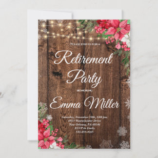 Winter Rustic Retirement Party Invitation