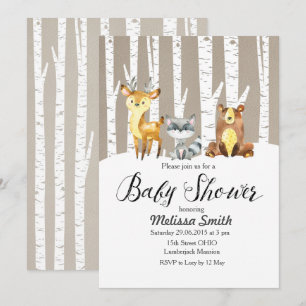 Winter Rustic Woodland Baby Shower Invitation