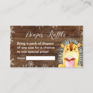 Winter Rustic Woodland - Diaper Raffle Card