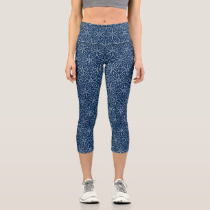 Winter Sacred Geometry Pattern Capri Leggings