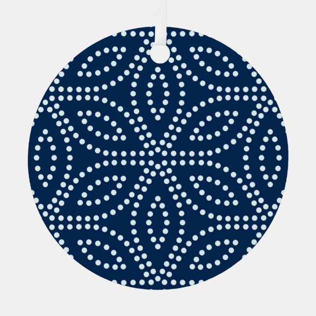 Winter Sacred Geometry Pattern Metal Tree Decoration (Front)