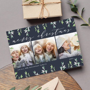 Winter Sage   Holiday Photo Collage Card