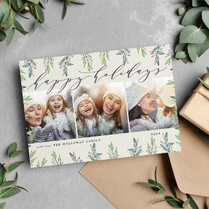 Winter Sage   Holiday Photo Collage Card