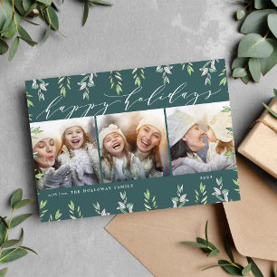 Winter Sage   Holiday Photo Collage Card