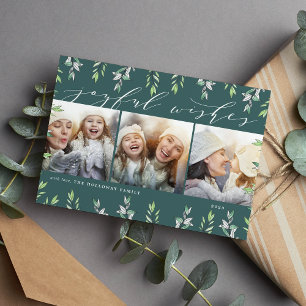 Winter Sage   Holiday Photo Collage Card