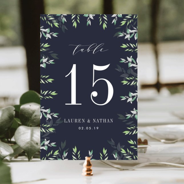 Winter Sage | Personalised Table Number Card (Creator Uploaded)