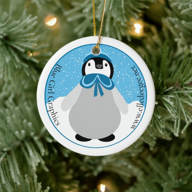 Winter Sailor Penguin Ceramic Tree Decoration (Tree)