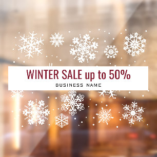 Winter sale, large snowflake christmas  window cling