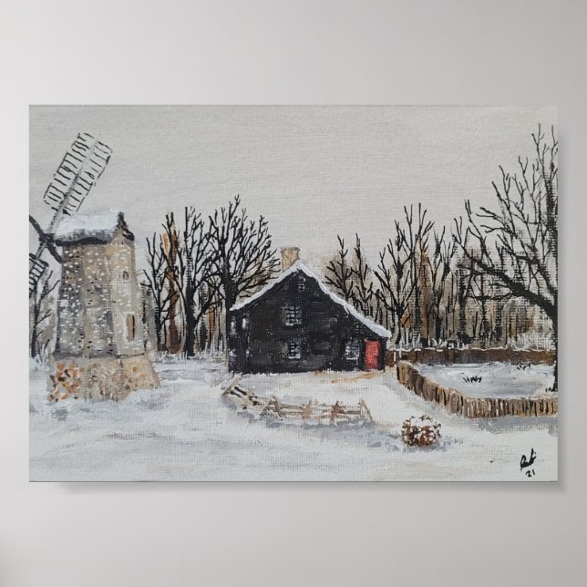 Winter Salt Box Home  Poster (Front)