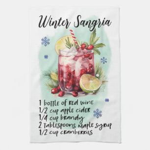Winter Sangria Recipe Tea Towel