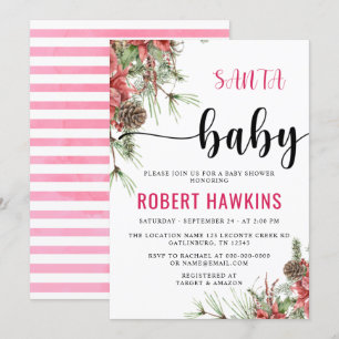 Winter Santa Baby Baby Shower Invitation
